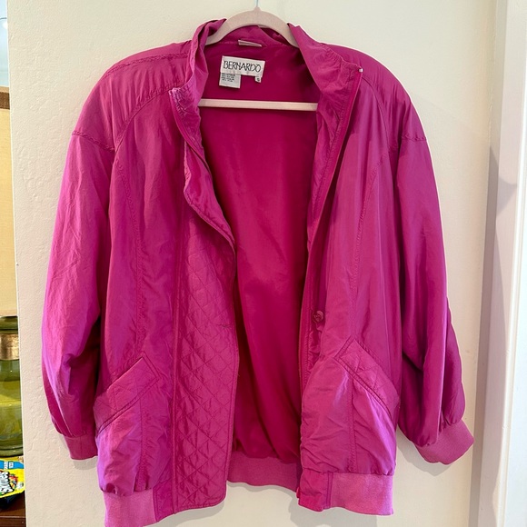 VINTAGE 1980s Bernardo Silk Windbreaker - Picture 3 of 4